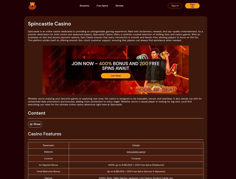Image: Experience a Thrilling Adventure with Spins Castle Online Casino in UK